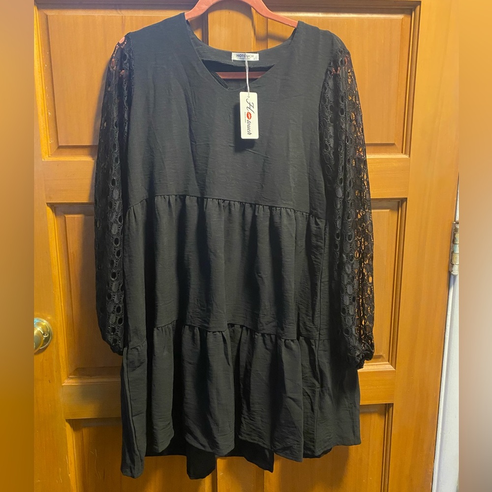 Black Lace Baby Doll Dress